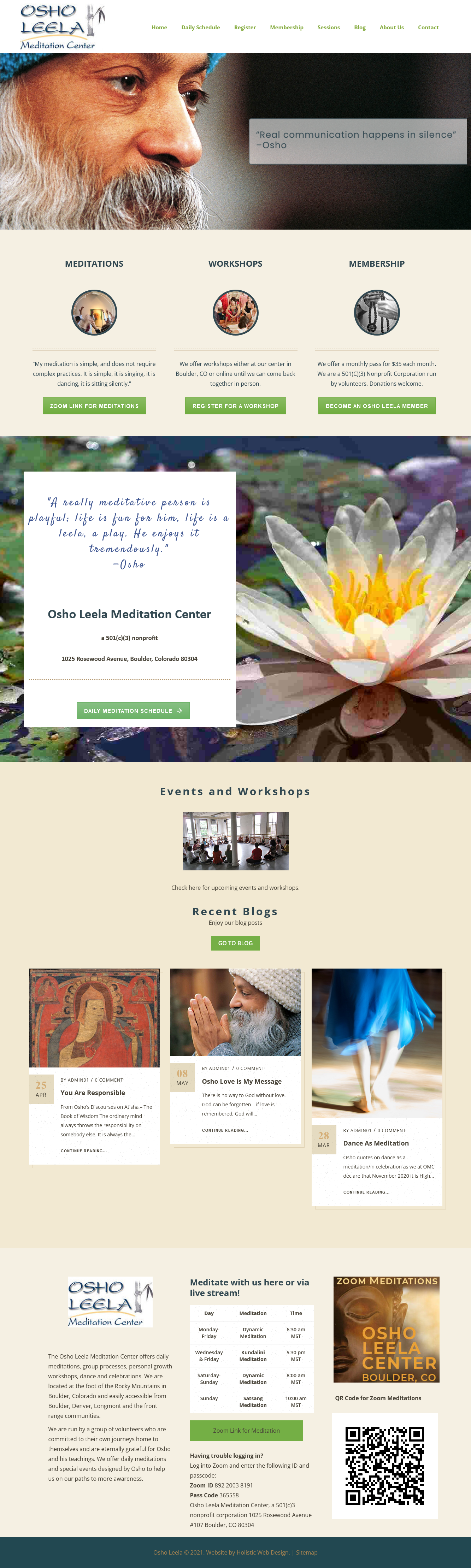 OshoLeela Meditation Center website
